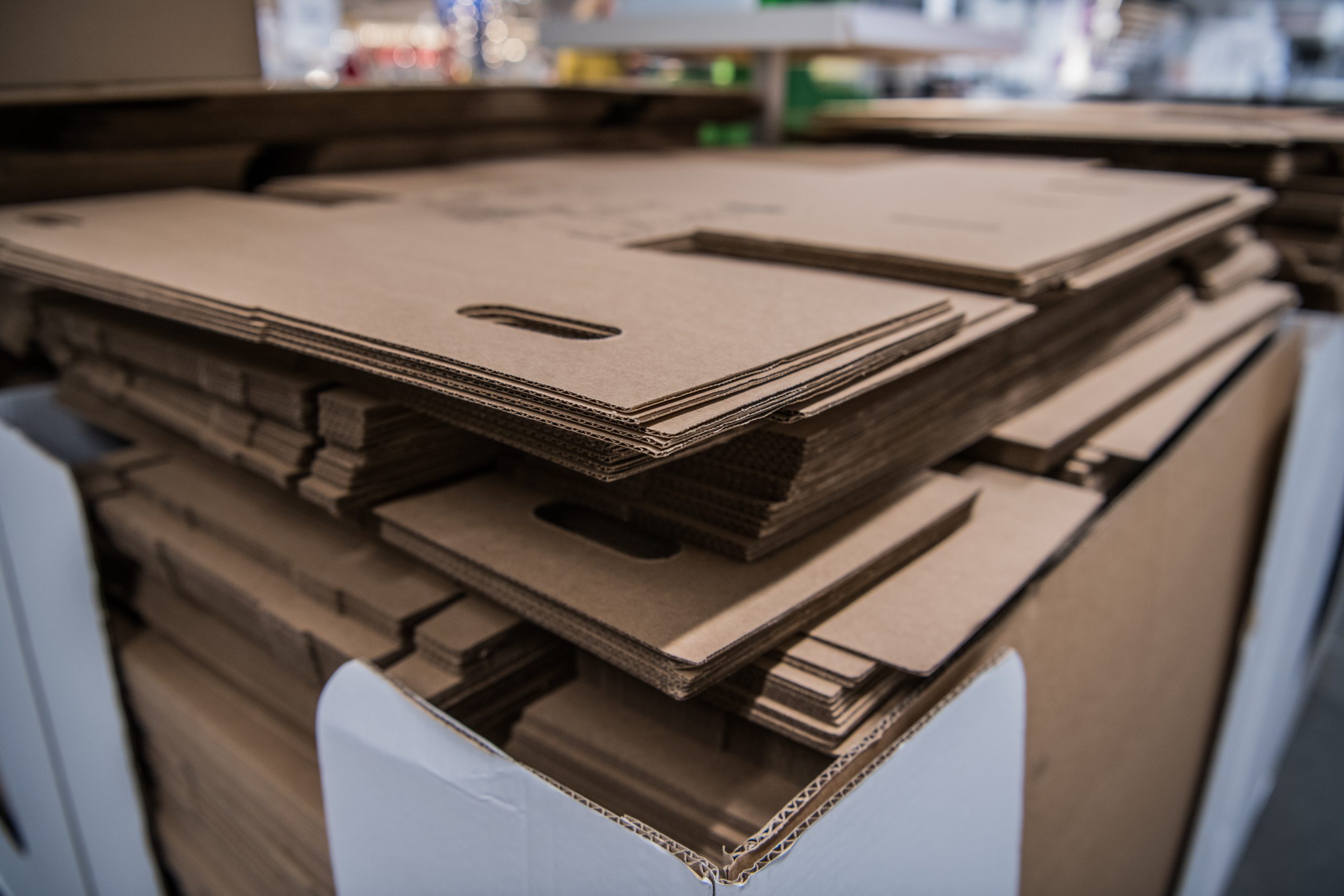 Materiales de embalaje en almacén
